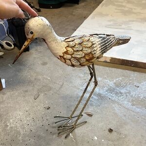 Decorative Bird Sculpture - White and Brown